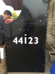 One side of the cab has been painted in black, with 44123 applied to give an impression of what the loco will look like when finished.